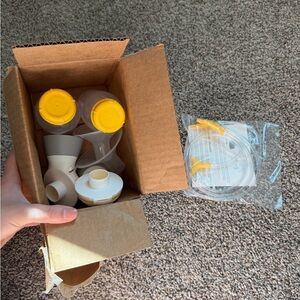 Breast Pump Parts Set with Yellow Caps